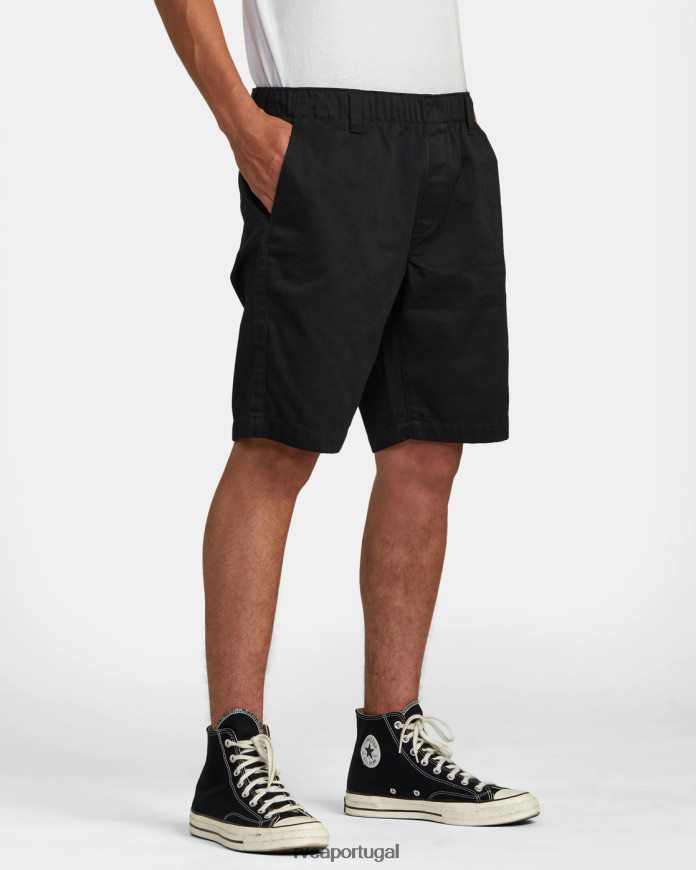 roupas RVCA homens coleção recession americana shorts elasticized 20 preto N00F2H733