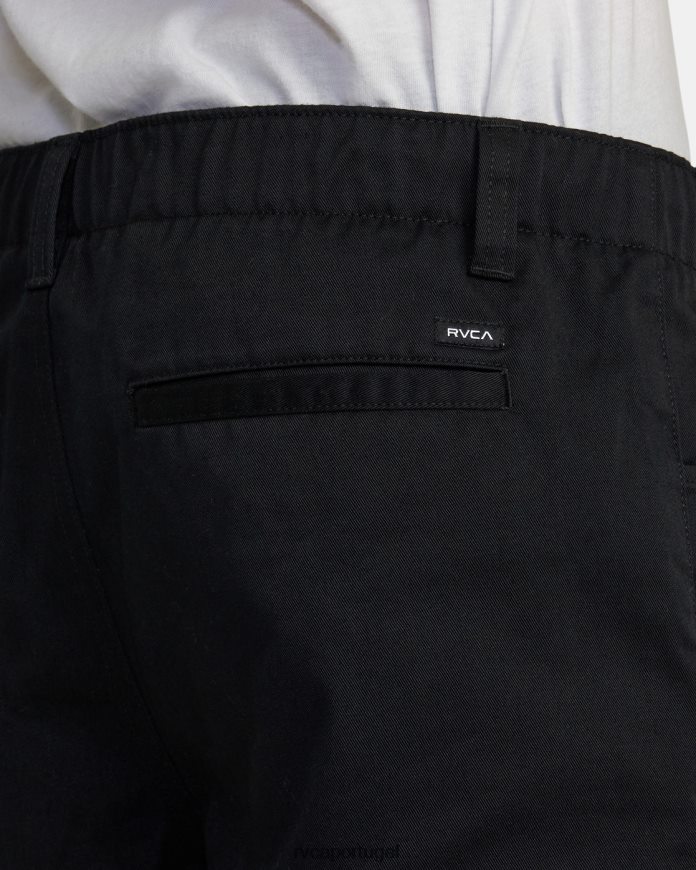 roupas RVCA homens coleção recession americana shorts elasticized 20 preto N00F2H733