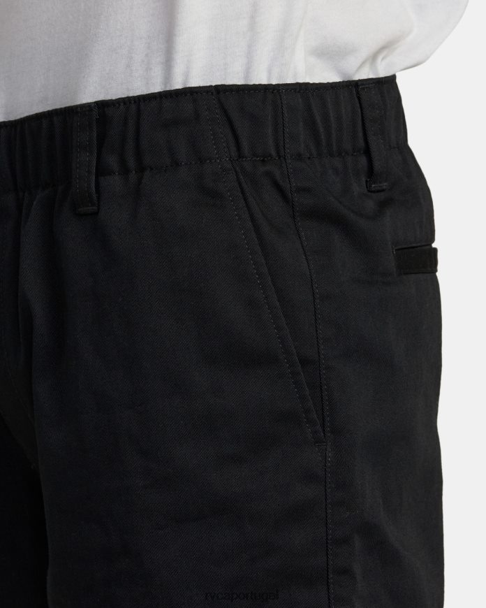 roupas RVCA homens coleção recession americana shorts elasticized 20 preto N00F2H733