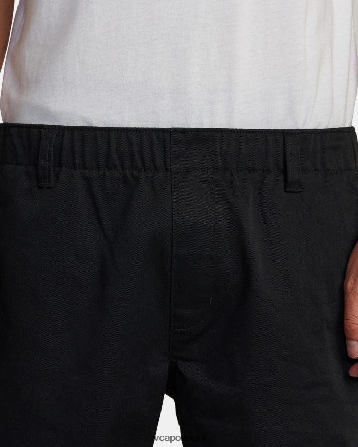 roupas RVCA homens coleção recession americana shorts elasticized 20 preto N00F2H733