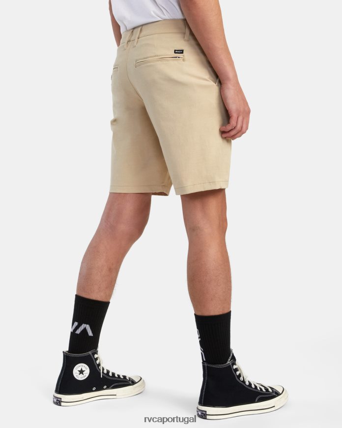 roupas RVCA homens de volta em shorts híbrido 19 cáqui N00F2H721