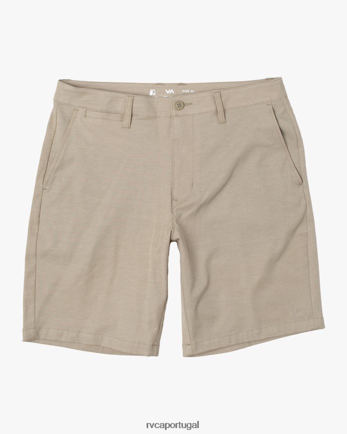roupas RVCA homens de volta em shorts híbrido 19 cáqui N00F2H721