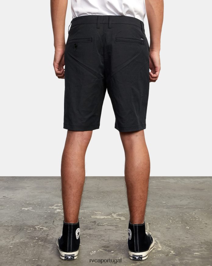 roupas RVCA homens de volta em shorts híbrido 19 preto N00F2H677