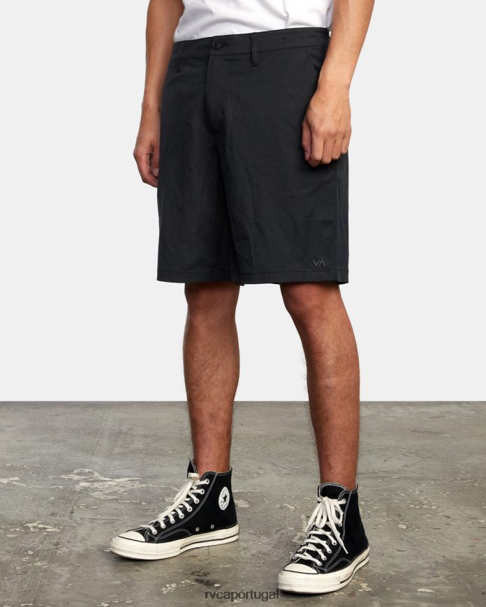 roupas RVCA homens de volta em shorts híbrido 19 preto N00F2H677
