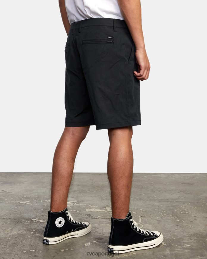 roupas RVCA homens de volta em shorts híbrido 19 preto N00F2H677
