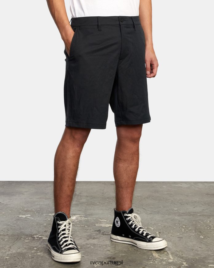 roupas RVCA homens de volta em shorts híbrido 19 preto N00F2H677