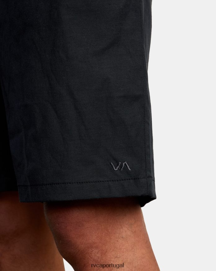 roupas RVCA homens de volta em shorts híbrido 19 preto N00F2H677