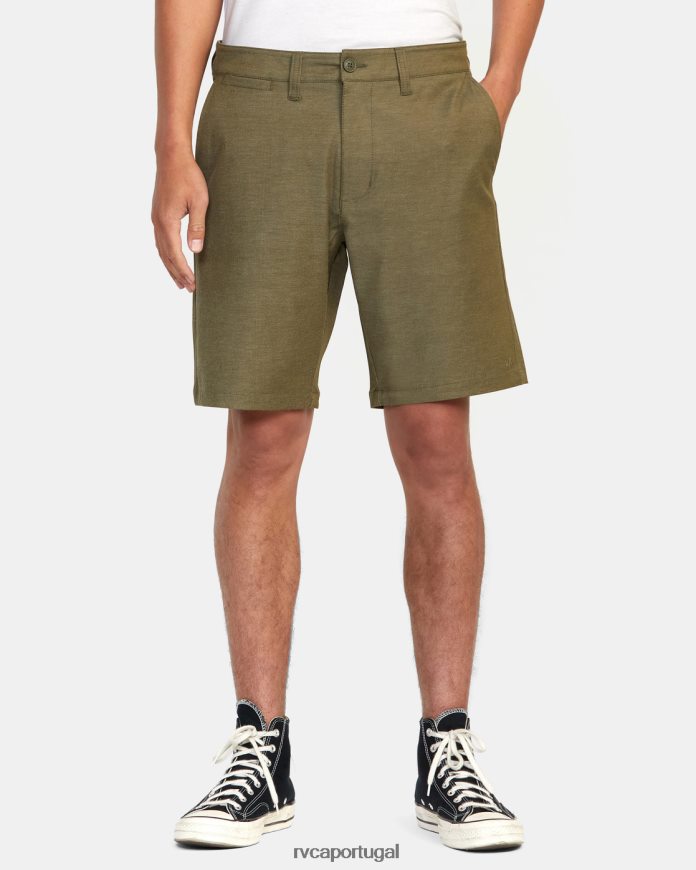 roupas RVCA homens de volta em shorts híbridos 19 Oliva N00F2H634