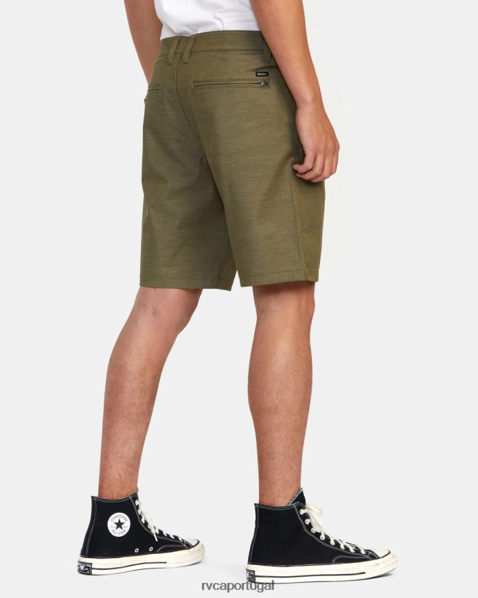 roupas RVCA homens de volta em shorts híbridos 19 Oliva N00F2H634