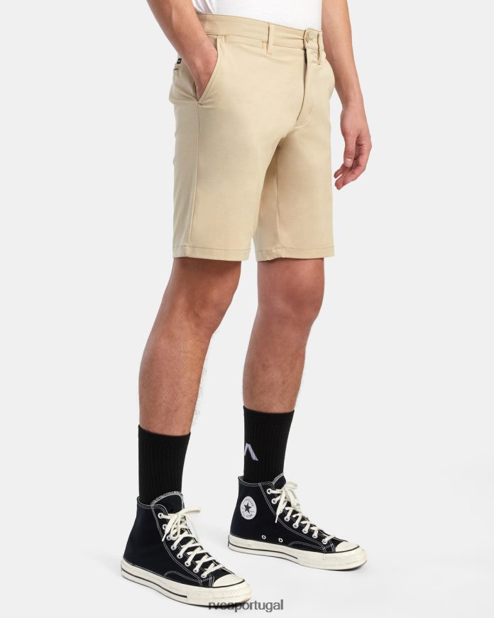 roupas RVCA homens de volta em shorts híbridos 19 cáqui N00F2H649