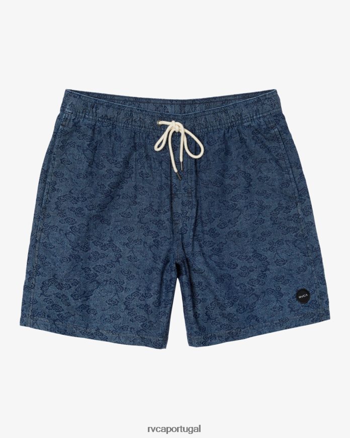 roupas RVCA homens escape dragon 17 shorts elásticos azul N00F2H100