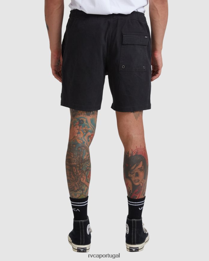 roupas RVCA homens escape shorts com cintura elástica 17 preto N00F2H691
