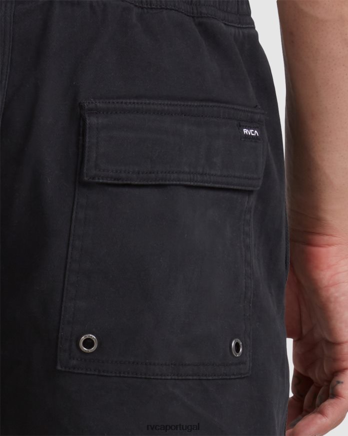 roupas RVCA homens escape shorts com cintura elástica 17 preto N00F2H691