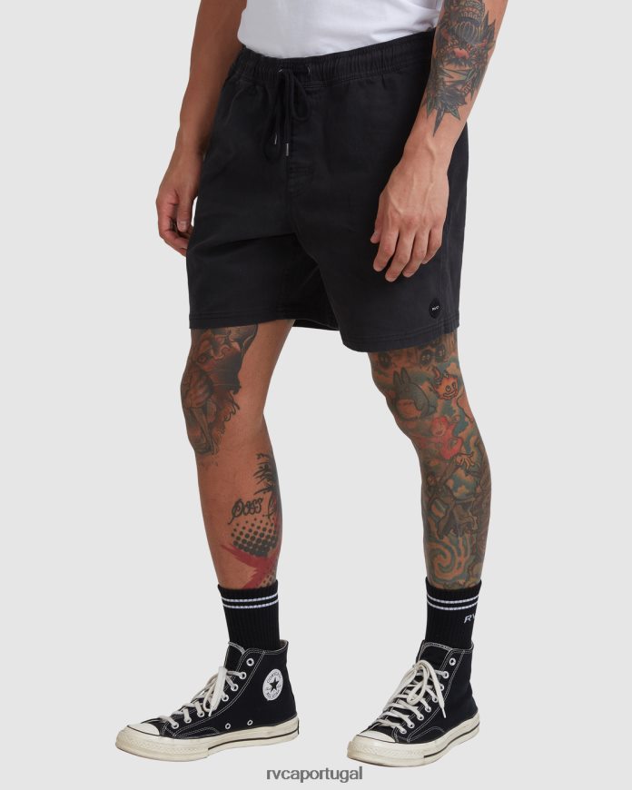 roupas RVCA homens escape shorts com cintura elástica 17 preto N00F2H691