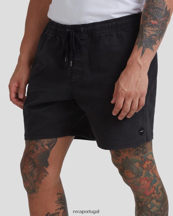 roupas RVCA homens escape shorts com cintura elástica 17 preto N00F2H691