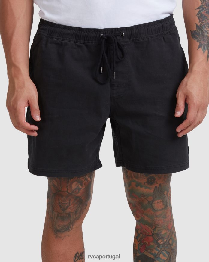 roupas RVCA homens escape shorts com cintura elástica 17 preto N00F2H691
