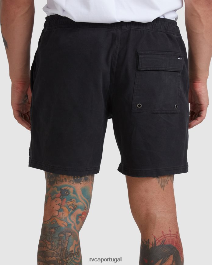 roupas RVCA homens escape shorts com cintura elástica 17 preto N00F2H691