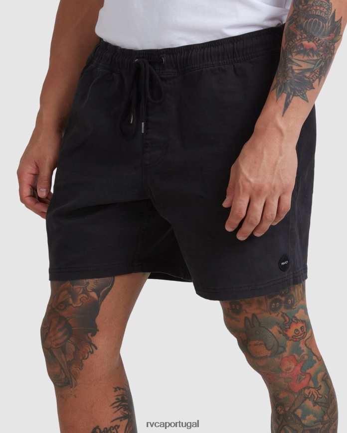roupas RVCA homens escape shorts com cintura elástica 17 preto N00F2H691