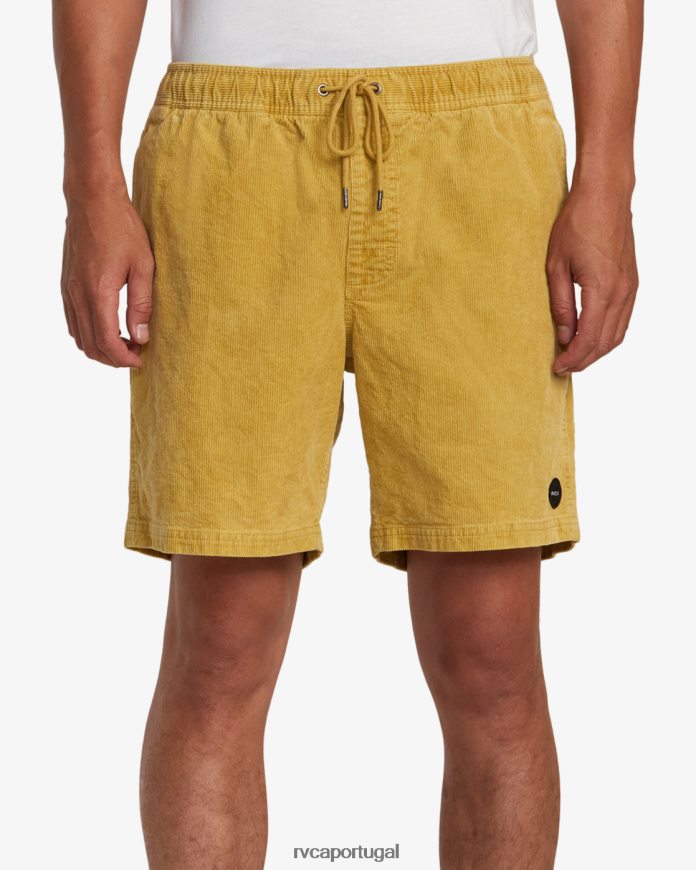 roupas RVCA homens escape shorts de veludo cotelê com cintura elástica 17 musgo do sul N00F2H921