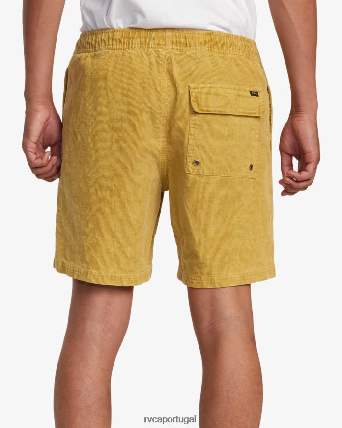 roupas RVCA homens escape shorts de veludo cotelê com cintura elástica 17 musgo do sul N00F2H921