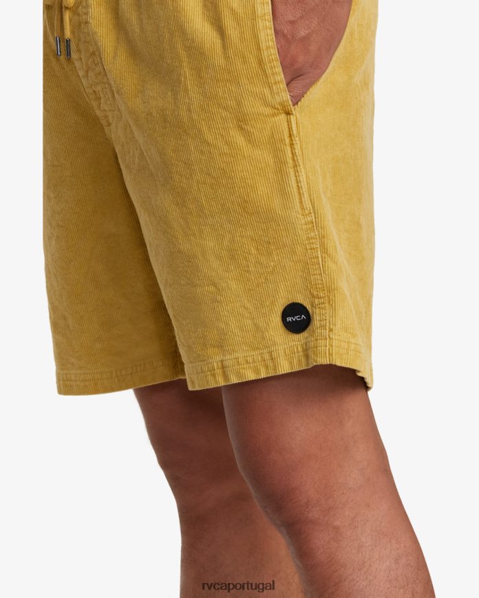 roupas RVCA homens escape shorts de veludo cotelê com cintura elástica 17 musgo do sul N00F2H921