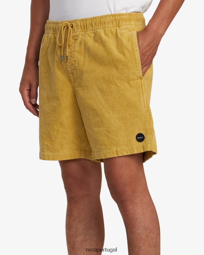 roupas RVCA homens escape shorts de veludo cotelê com cintura elástica 17 musgo do sul N00F2H921