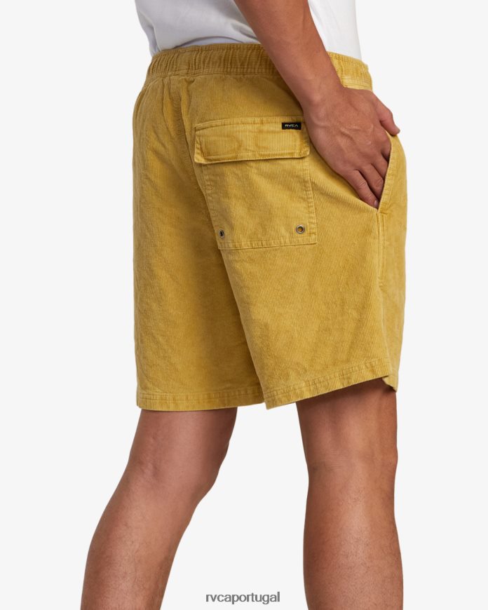 roupas RVCA homens escape shorts de veludo cotelê com cintura elástica 17 musgo do sul N00F2H921