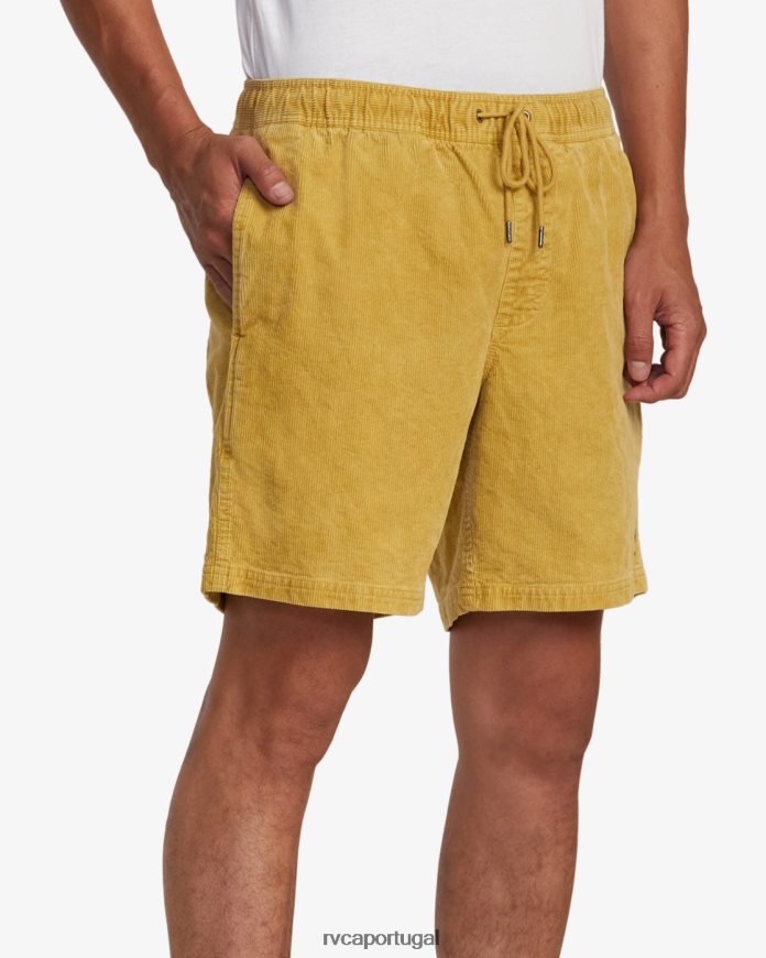 roupas RVCA homens escape shorts de veludo cotelê com cintura elástica 17 musgo do sul N00F2H921