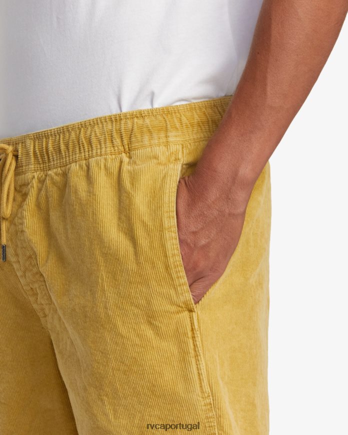 roupas RVCA homens escape shorts de veludo cotelê com cintura elástica 17 musgo do sul N00F2H921