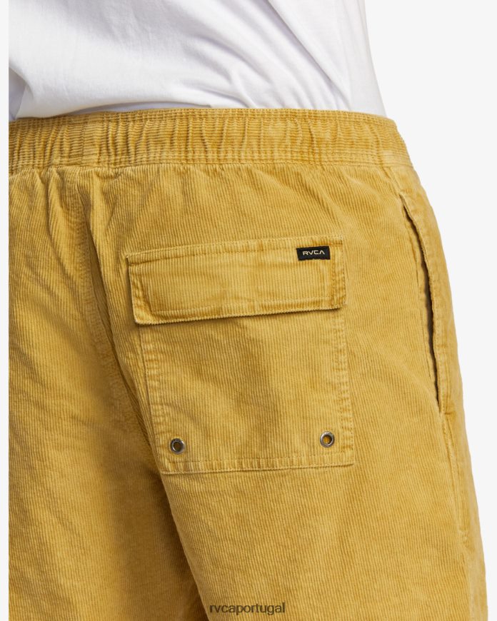roupas RVCA homens escape shorts de veludo cotelê com cintura elástica 17 musgo do sul N00F2H921