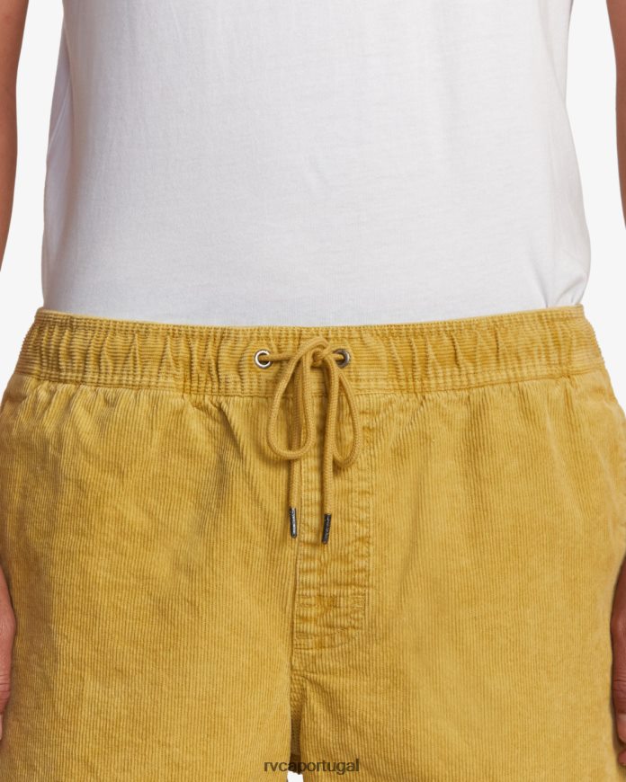 roupas RVCA homens escape shorts de veludo cotelê com cintura elástica 17 musgo do sul N00F2H921