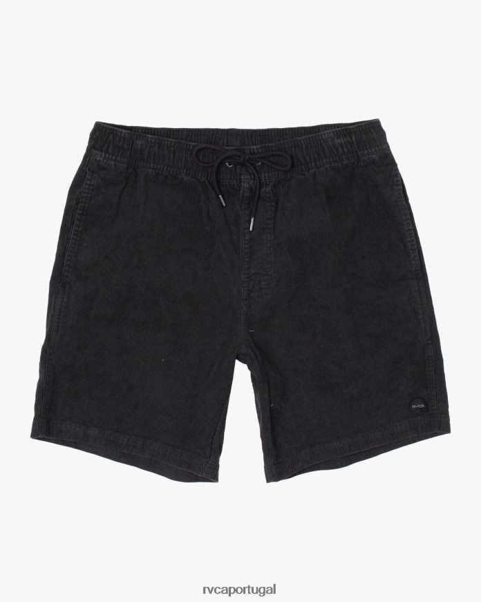 roupas RVCA homens escape shorts de veludo cotelê com cintura elástica 17 preto N00F2H693