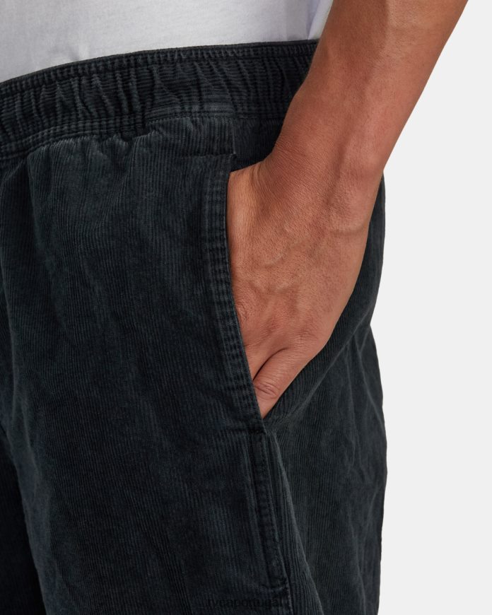 roupas RVCA homens escape shorts de veludo cotelê com cintura elástica 17 preto N00F2H693