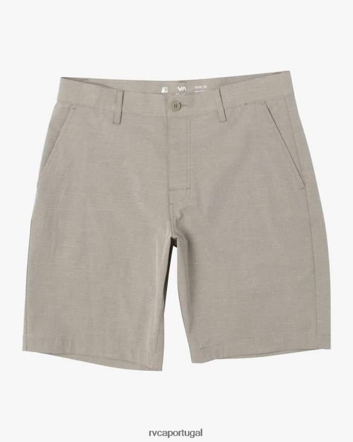 roupas RVCA homens short híbrido balance 20 cáqui N00F2H927