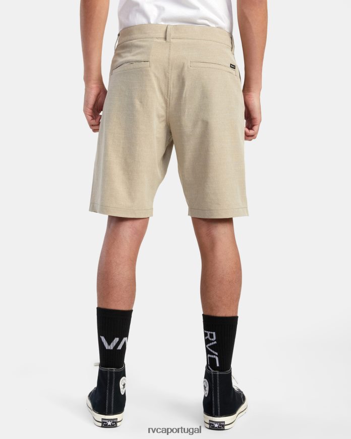 roupas RVCA homens short híbrido balance 20 cáqui N00F2H927