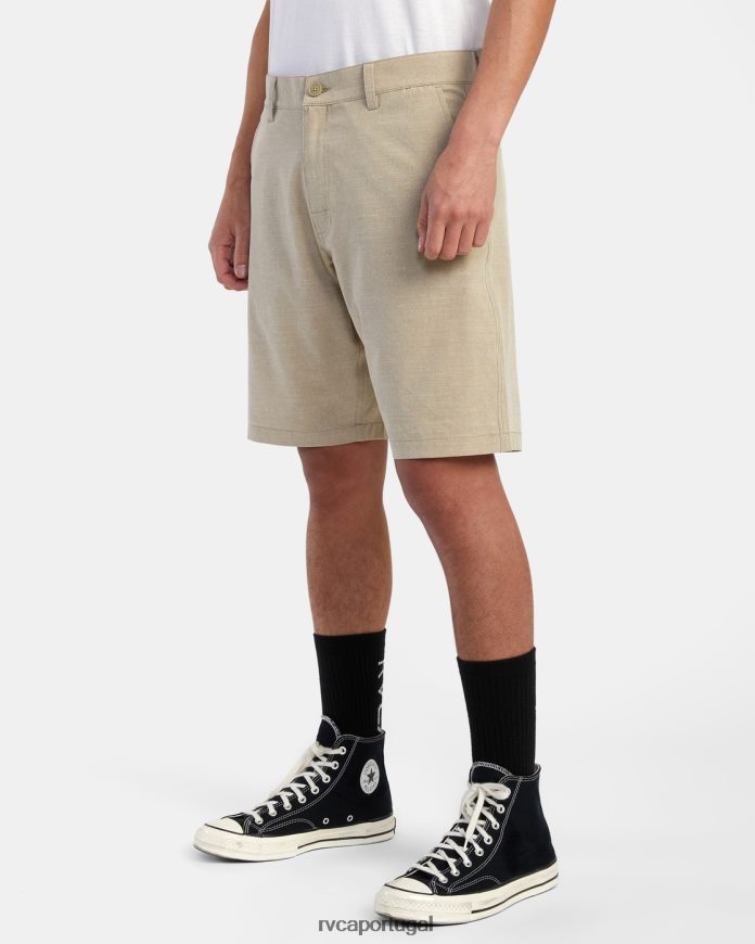 roupas RVCA homens short híbrido balance 20 cáqui N00F2H927