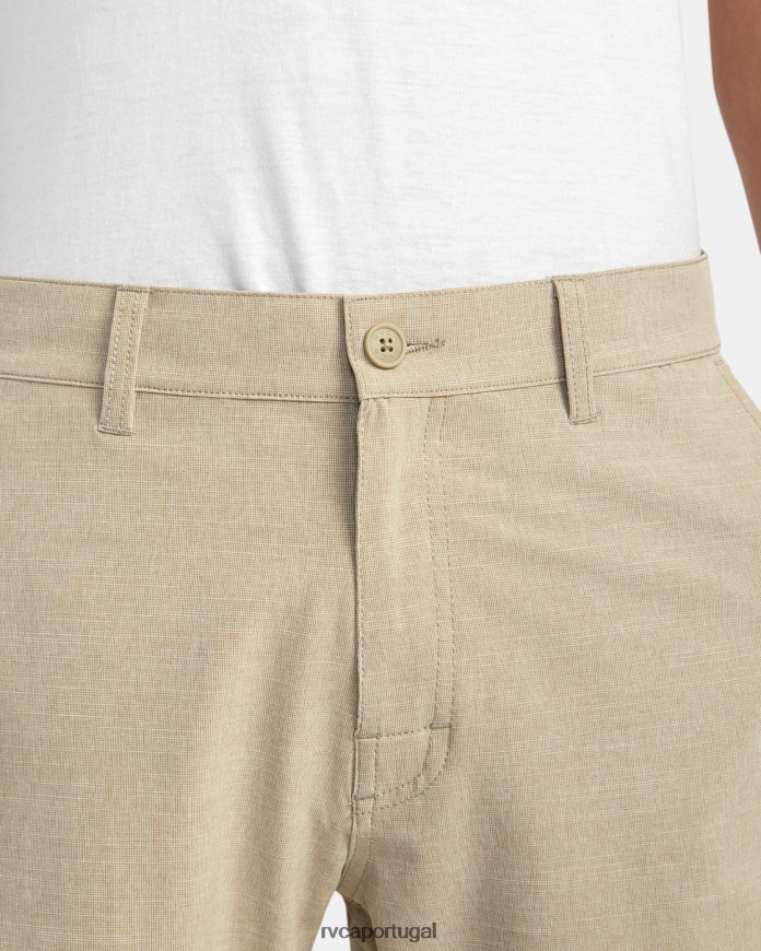 roupas RVCA homens short híbrido balance 20 cáqui N00F2H927