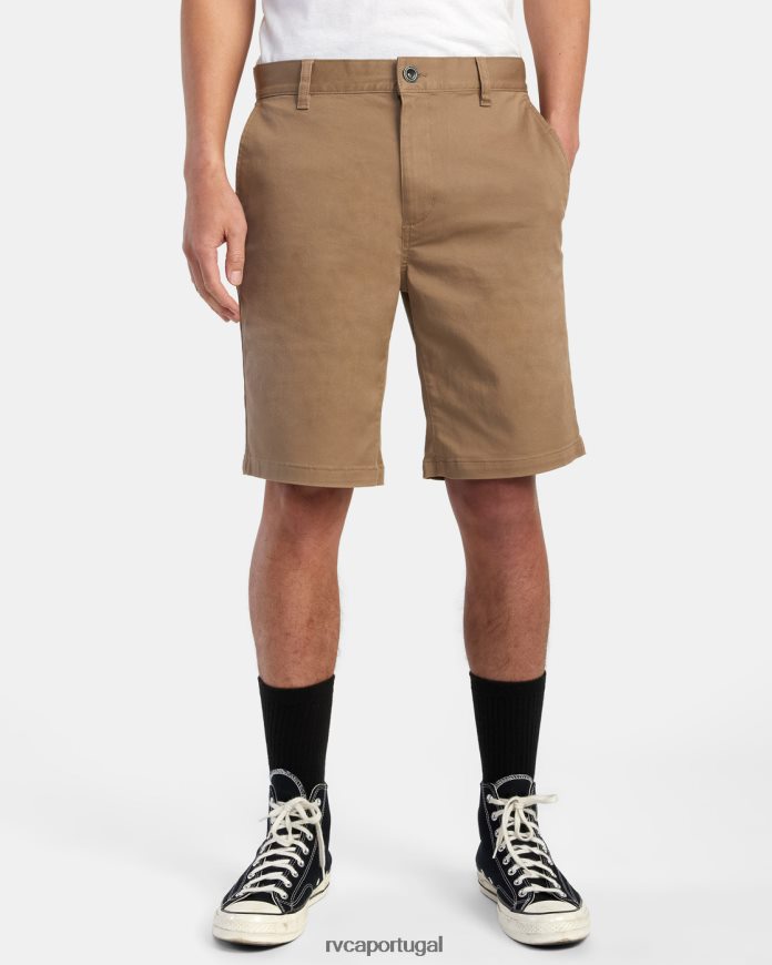 roupas RVCA homens shorts chino stretch de fim de semana 20 cáqui escuro N00F2H696
