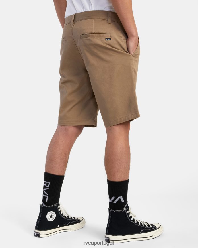 roupas RVCA homens shorts chino stretch de fim de semana 20 cáqui escuro N00F2H696