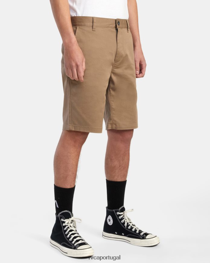 roupas RVCA homens shorts chino stretch de fim de semana 20 cáqui escuro N00F2H696