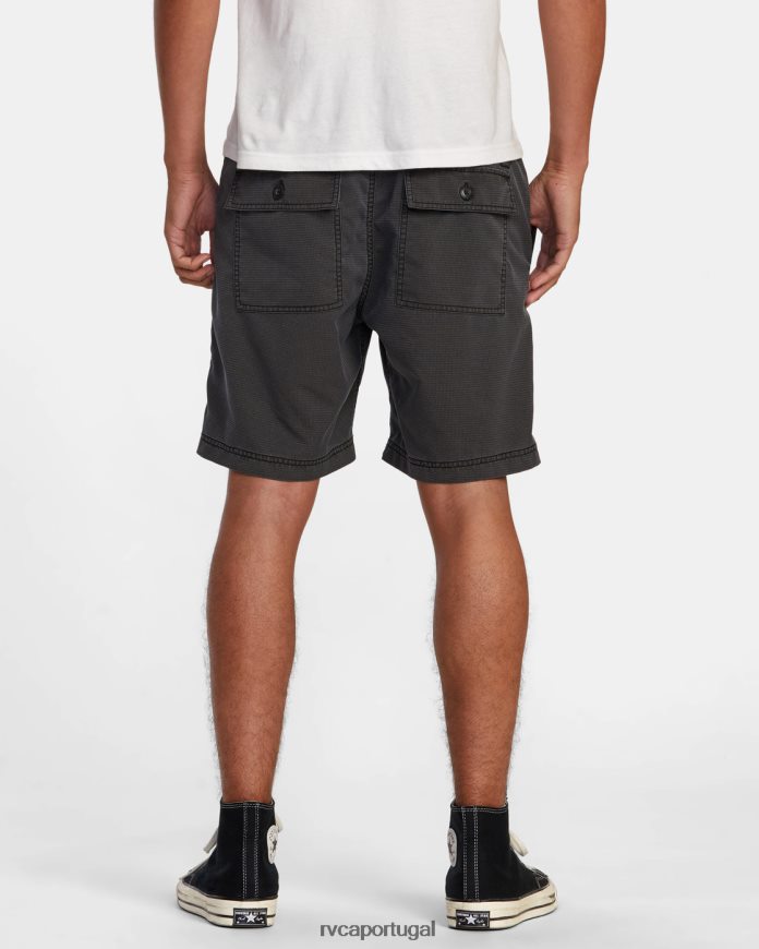 roupas RVCA homens shorts com cintura elástica civic city preto N00F2H399