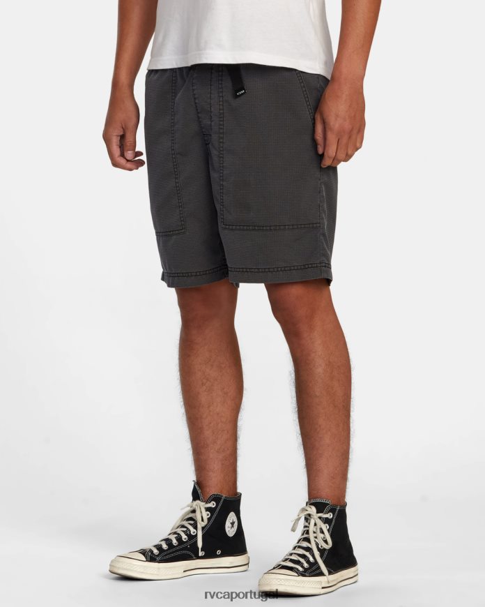 roupas RVCA homens shorts com cintura elástica civic city preto N00F2H399