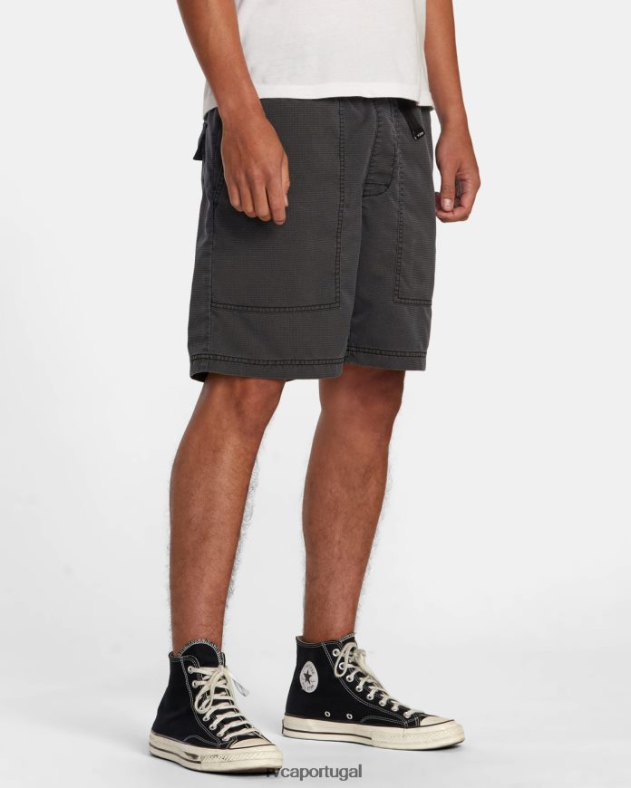 roupas RVCA homens shorts com cintura elástica civic city preto N00F2H399