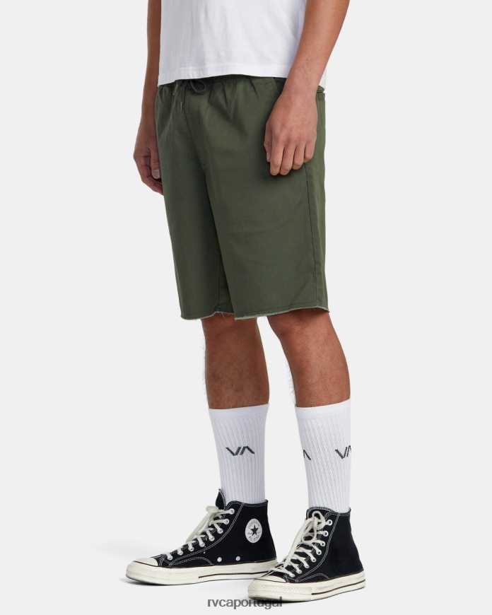 roupas RVCA homens shorts de cintura elástica para fim de semana cacto N00F2H219