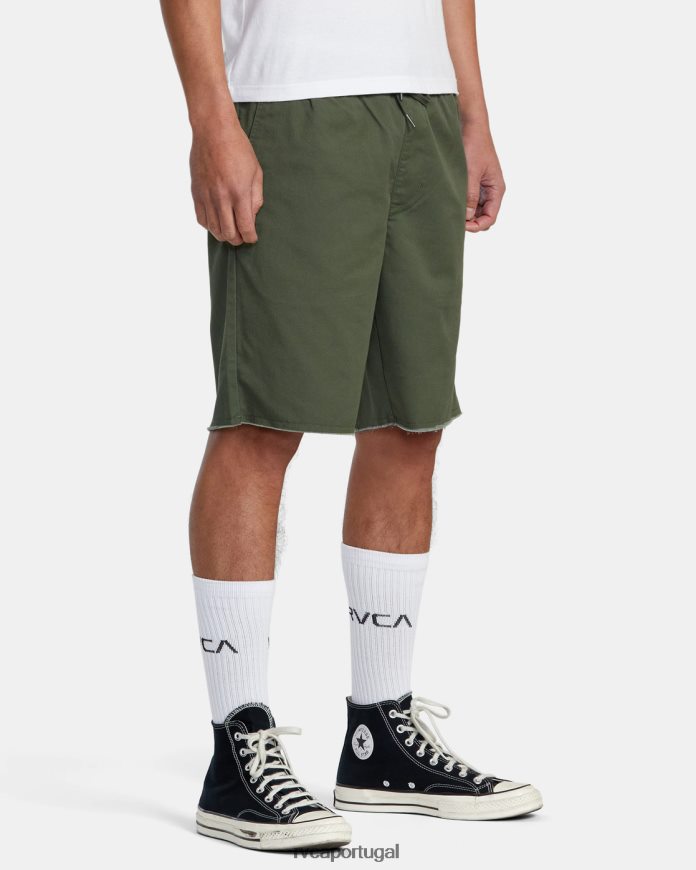 roupas RVCA homens shorts de cintura elástica para fim de semana cacto N00F2H219