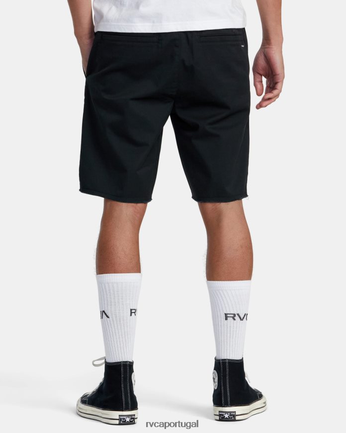 roupas RVCA homens shorts de cintura elástica para fim de semana preto N00F2H212
