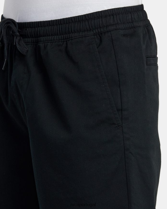 roupas RVCA homens shorts de cintura elástica para fim de semana preto N00F2H212
