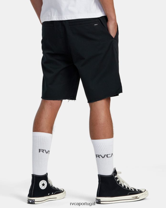 roupas RVCA homens shorts de cintura elástica para fim de semana preto N00F2H212