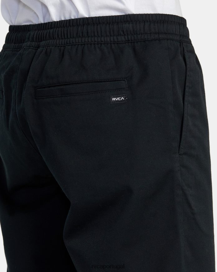 roupas RVCA homens shorts de cintura elástica para fim de semana preto N00F2H212