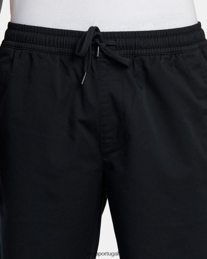 roupas RVCA homens shorts de cintura elástica para fim de semana preto N00F2H212